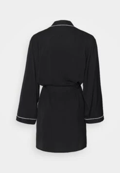 Anna Field Amanda Satin Dressing Gown - Badjas - Black -Kleding Discountwinkel 02d6ba585165492c8f07ab44f0a3d177