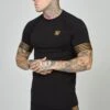 SikSilk Elastic Cuffed- T-Shirt Print - Black -Kleding Discountwinkel 089fee006b114f4897daa0843c1f053b