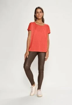 Mos Mosh Kay Tee - T-Shirt Basic - Burnt Ochre -Kleding Discountwinkel 132af43fc973462987f502d6b8e9e892