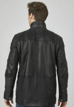 Bugatti Mit Abdeckleiste Und Stehkragen - Leren Jas - Schwarz -Kleding Discountwinkel 1394374b576049fdb829e957c16517b1