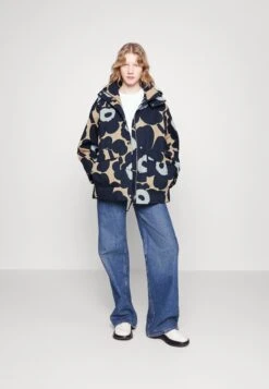 Marimekko Magna Unikko Coat - Parka - Dark Blue, Light Yellow -Kleding Discountwinkel 14580dbc25264fe69e6f0e9d7ec941dd