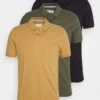 Pier One 3 Pack - Poloshirt - Camel/Khaki/Black -Kleding Discountwinkel 16db92ea73b9462093a7b59928d23834