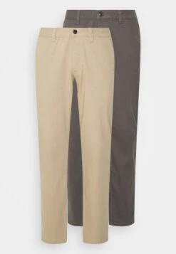 Pier One 2 Pack - Chino - Dark Grey/Beige -Kleding Discountwinkel 3732d6804b77450d9a31204f549c6b48