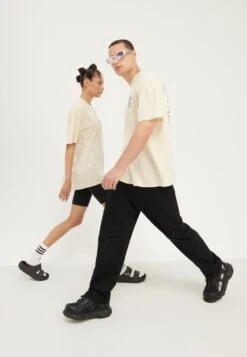 YOURTURN Unisex - T-Shirt Print - Mottled Light Brown -Kleding Discountwinkel 395ce2c99aa84a83961fe9b46c4b028c