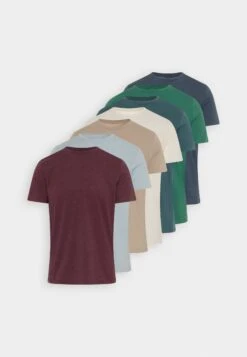Pier One 7 Pack - T-Shirt Basic - Blue/Mottled Bordeaux/White -Kleding Discountwinkel 40238aec486841c1aa91cee1f0bc607e