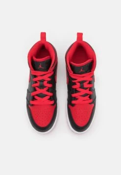 Jordan 1 Mid Unisex - Basketbalschoenen - Black/Fire Red/White -Kleding Discountwinkel 4e58a07f22944c349f1168ecbabab4ac