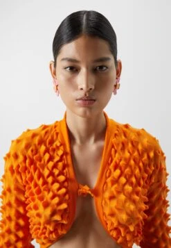 Spiky Cardigan - Vest - Orange -Kleding Discountwinkel 506a46711eac433dae7d572e56174129