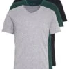 Pier One 3 Pack- T-Shirt Basic - Black, Grey, Green -Kleding Discountwinkel 52134d96565747c2b7ae7569c6f97bb0