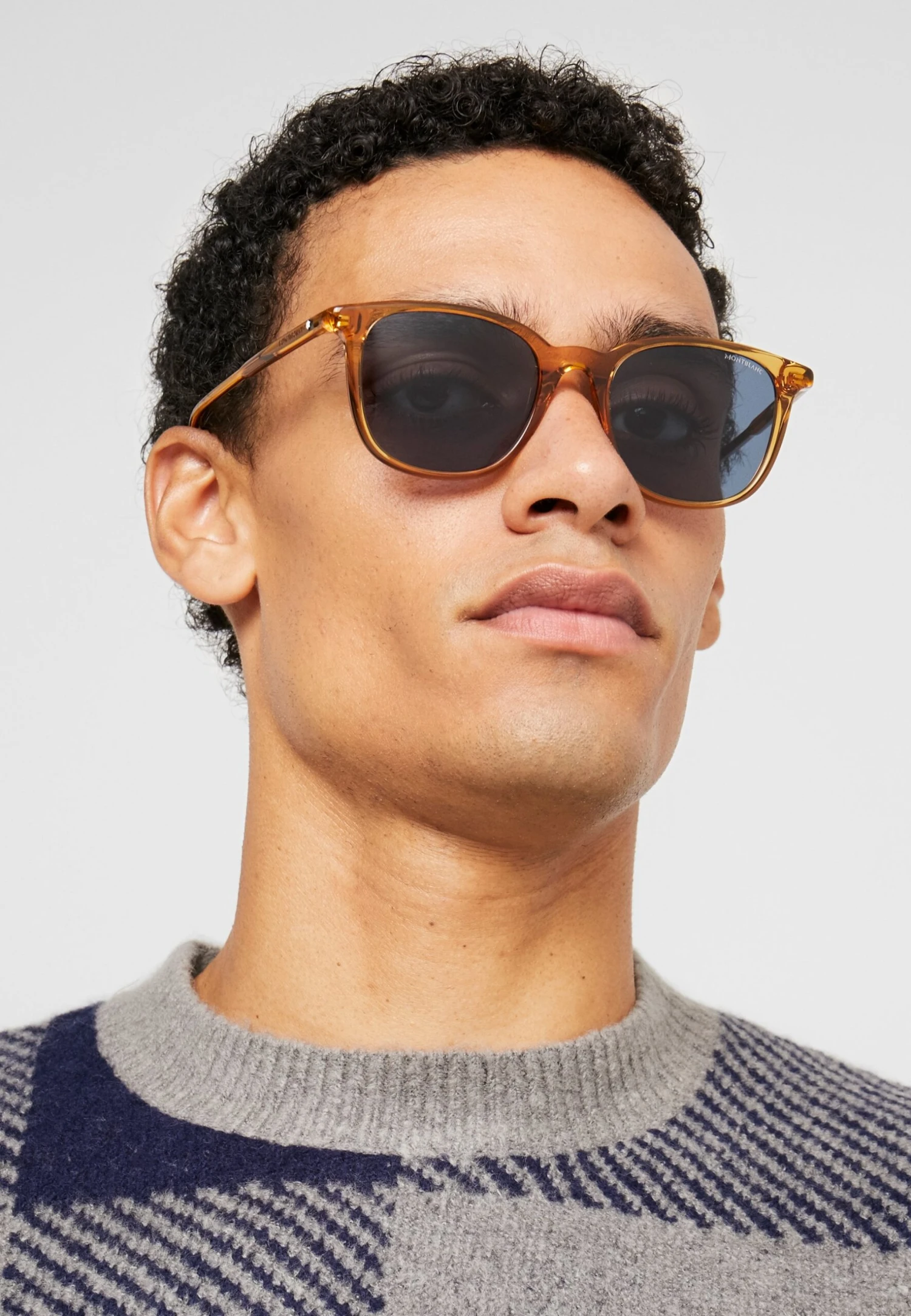 Mont Blanc Snowcap Round Acetate Sunglasses - Zonnebril - Yellow/Blue 4 Mont Blanc Snowcap Round Acetate Sunglasses - Zonnebril - Yellow/Blue - Afbeelding 2