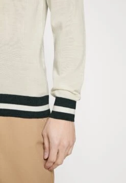 Hackett London Contrast Trim V Neck - Vest - Ecru/Green -Kleding Discountwinkel 774964fc29994725a96951b1de56ca12