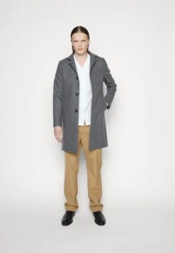 J.Lindeberg Holger Melton Coat - Mantel - Mid Grey Melange -Kleding Discountwinkel 87ecc130771c4ac693650fe7994370ac