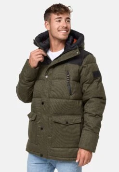 Indicode Jeans Krem - Winterjas - Army -Kleding Discountwinkel 881099db869646f6a00bacf43a270157