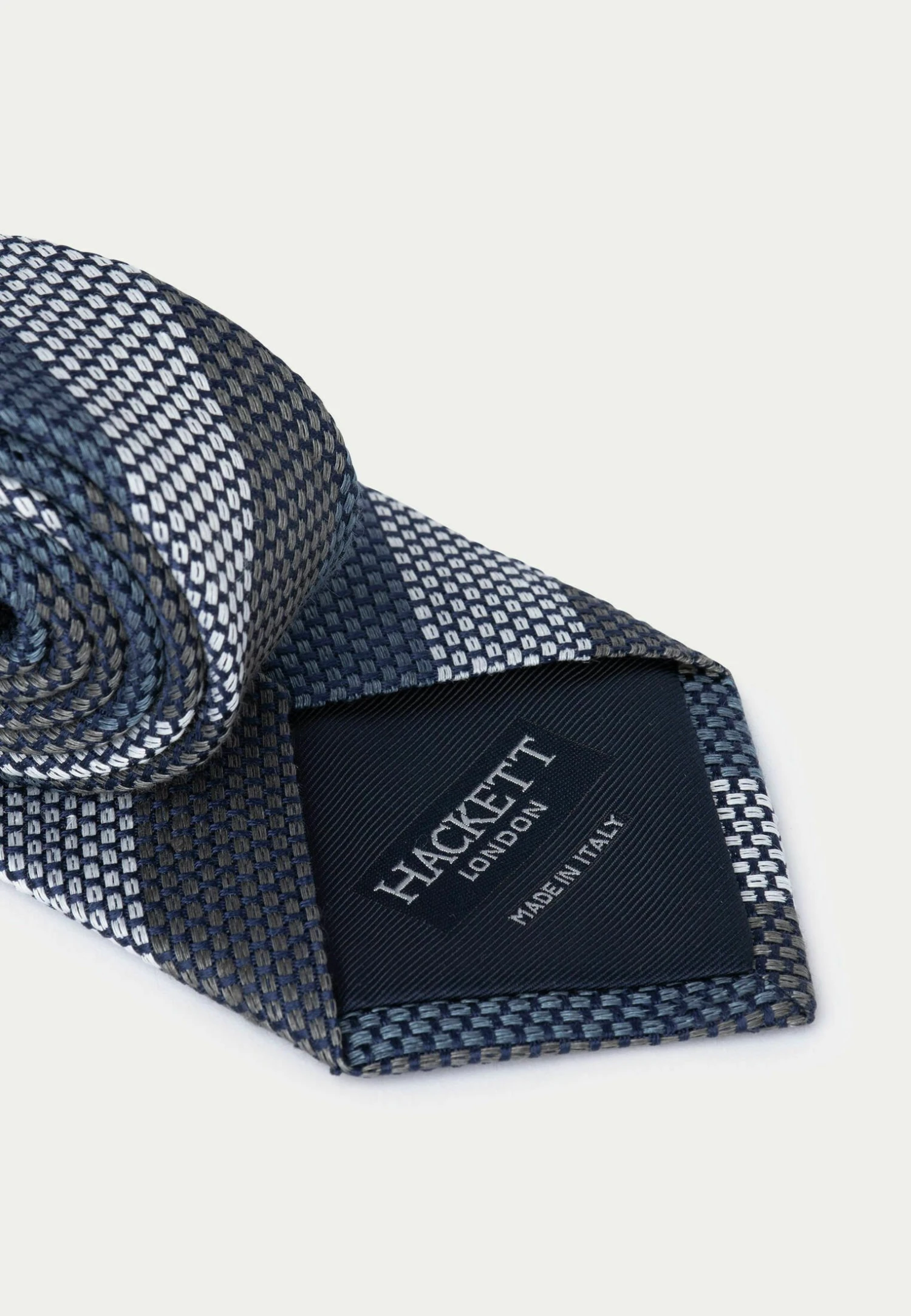 Hackett London Tri Stripe - Stropdas - Grey 4 Hackett London Tri Stripe - Stropdas - Grey - Afbeelding 2