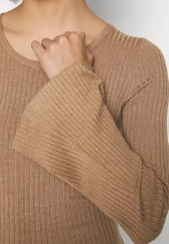 Even&Odd Knit Loose Fit Flared Sleeves Dress - Gebreide Jurk - Camel -Kleding Discountwinkel 985c9311c81247d590fd7ae7363ae86a