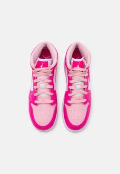 Air Jordan 1 Mid Unisex - Sneakers Hoog - White/Medium Soft Pink/Fierce Pink -Kleding Discountwinkel a9ceade33e1143b78057365a180b117e