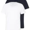 Pier One 2 Pack - T-Shirt Basic - White/Dark Blue 2 Pier One 2 Pack - T-Shirt Basic - White/Dark Blue -Kleding Discountwinkel c317d65fe9bd4dd2b5dfb2c9aa92192f