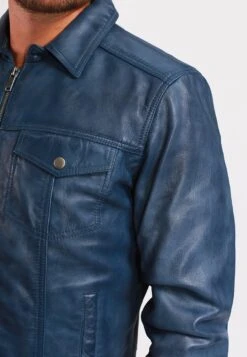 Lee Cooper Leren Jas - Vintage Blue -Kleding Discountwinkel c4f0719ae49d45918bf4fef41f574f88