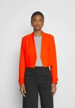Boss Slim-Fit Cropped Jacket With Collarless Styling - Blazer - Bright Orange -Kleding Discountwinkel ccce71fd8f524f76b81654bde7b1fdf0