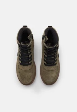 Friboo Leather - Veterboots - Khaki -Kleding Discountwinkel ceaaa599a05f4869abd8451200e3b9c4