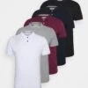 Pier One 5 Pack - Poloshirt - Black/White/Bordeaux/Navy/Gray Marl -Kleding Discountwinkel e7f3b5380f9d45399476922a034db884