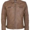 Lee Cooper Leather Jacket With Collar Shirt - 2 Split Side Pockets - - Leren Jas - Vintage Cognac -Kleding Discountwinkel f4c5910b793541138a6d4e9699da66a5