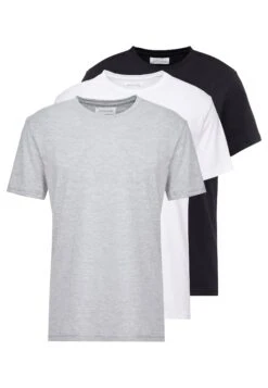 Pier One 3 Pack - T-Shirt Basic - White/Black/Light Grey -Kleding Discountwinkel f785e71fb58e4e639608a247ef343f6c